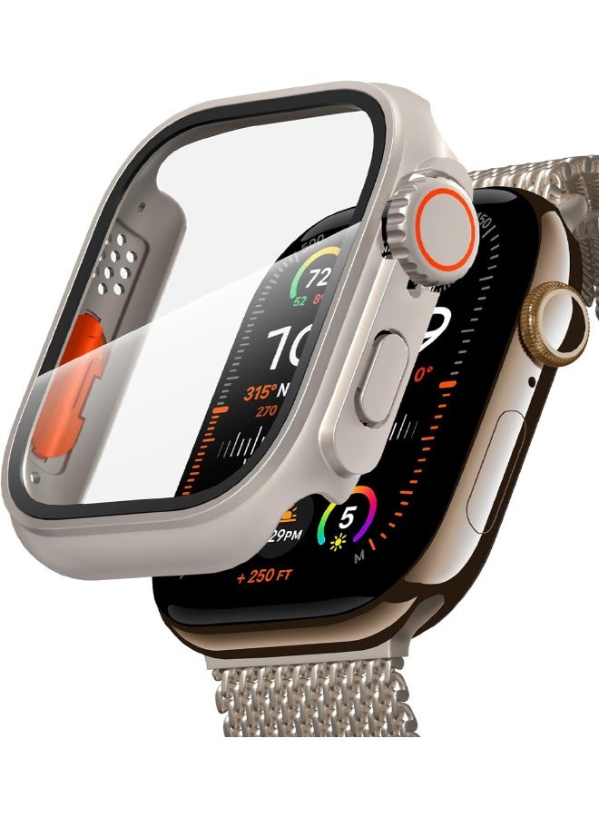 Cover for Apple Watch Series 10 46mm with Tempered Glass Screen Protector, 【Looks Like iWatch Ultra】 Unique Design Hard PC Waterproof Case Cover for iWatch Series 10 (2024) 46mm, Titanium - Image 1