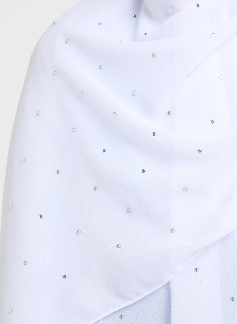 Khizana Embellished Floral Detail Long Hijab Scarf  - Image 4