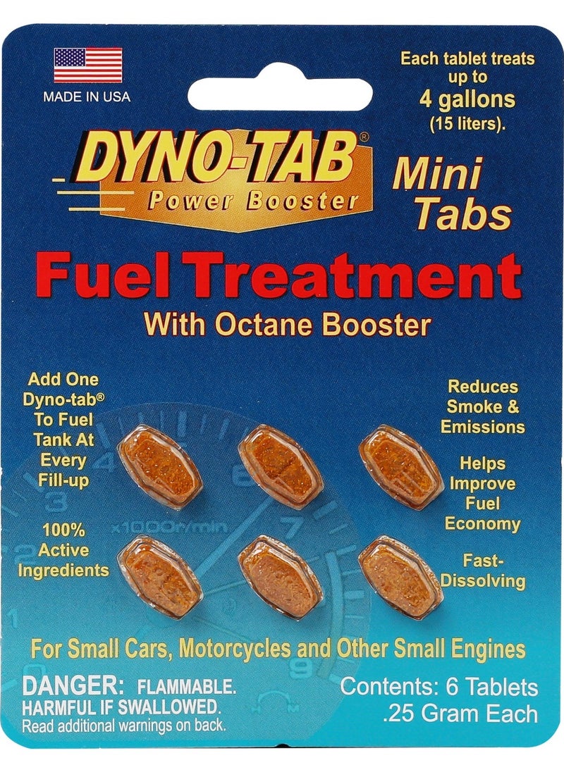 داينو-تاب - معالج وقود DYNO-TAB 45476 – محسّن لمحركات البنزين والديزل | يعزز الاقتصاد في استهلاك الوقود والأداء | يزيد الأوكتان ويقلل تراكم الكربون | 6 أقراص صغيرة تعالج حتى 90 لترًا - Image 1