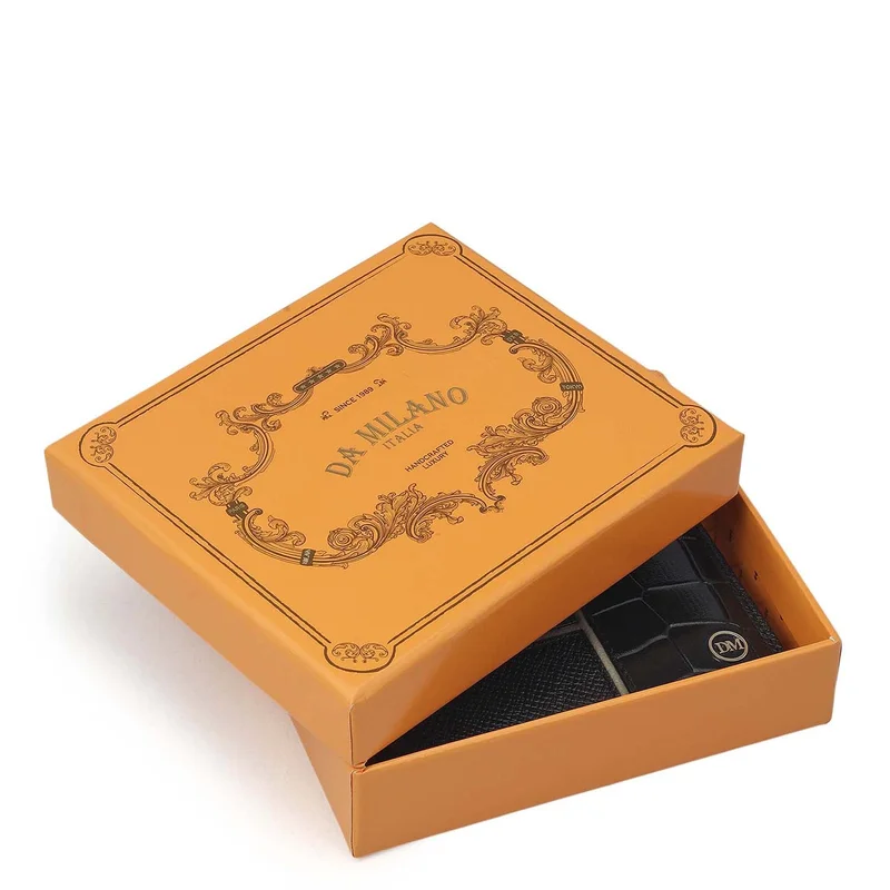 Da Milano black Black Bifold Leather Mens Wallet for Men | Best Price UAE