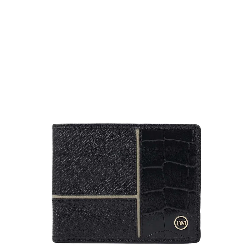 Da Milano Black Bifold Leather Mens Wallet