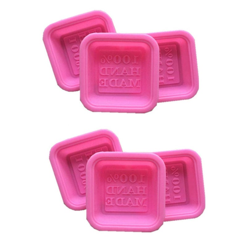 AKOAK 6 Pack Pink DIY Handmade Square Silicone Soap Molds - 100% Handmade - for Soap Making Handmade Baking Tool Soap Cake Decorating - Image 5