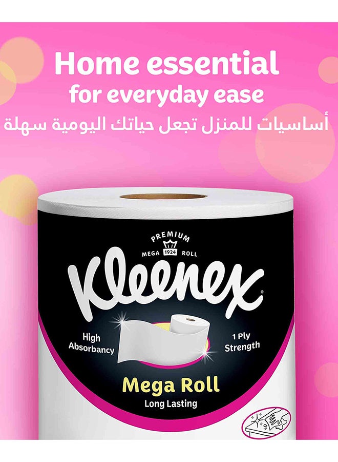 Kleenex مناديل مطبخ كلينكس، لفة ميغا، 6 لفات × 250 متر، امتصاص عالي لأغراض متعددة - Image 2