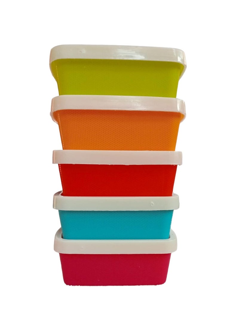 Unique Multi Purpose Airtight Containers Set, Small Plastic Container Set, Plastic Fridge Containers - Multicolor - 60 ML (Pack of 10) Random Color  - Image 1