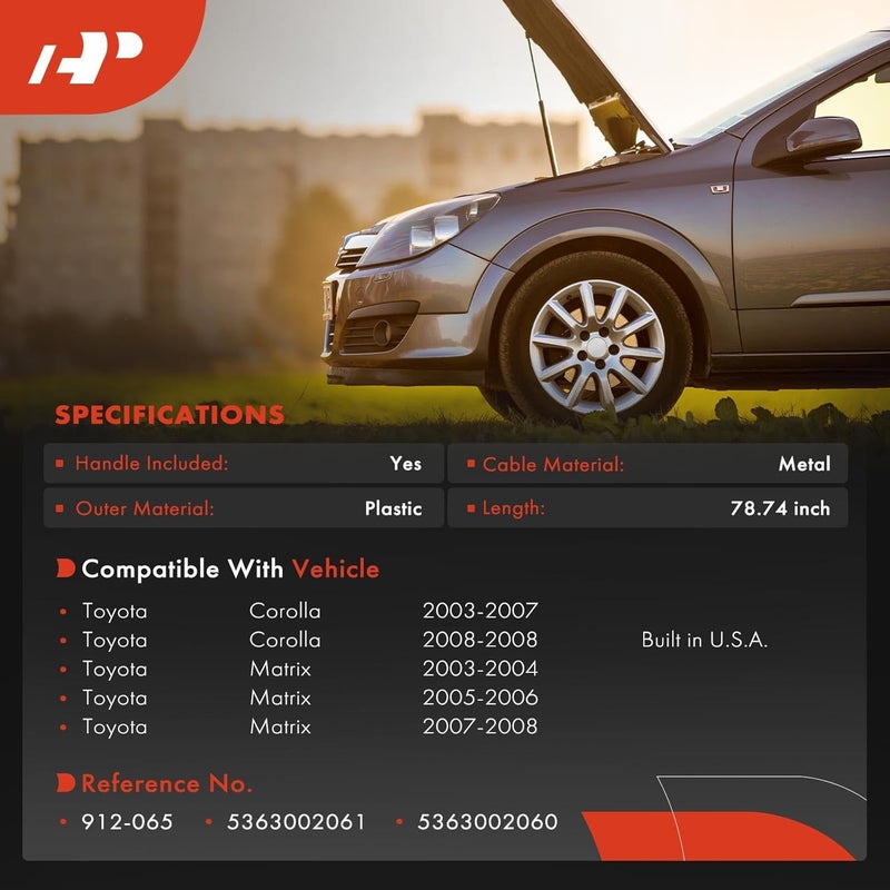 Front Hood Latch Release Cable for Toyota - Image 2