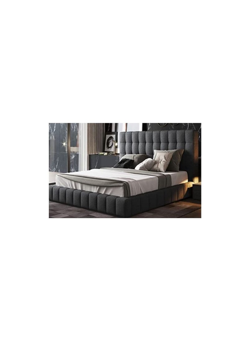 R2R FURNITURE Grafton Comfort Upholstered Bed - Pillow Top Pocket Spring Mattress (With Memory Foam) by R2R Super King Size (200cm x 200cm) 