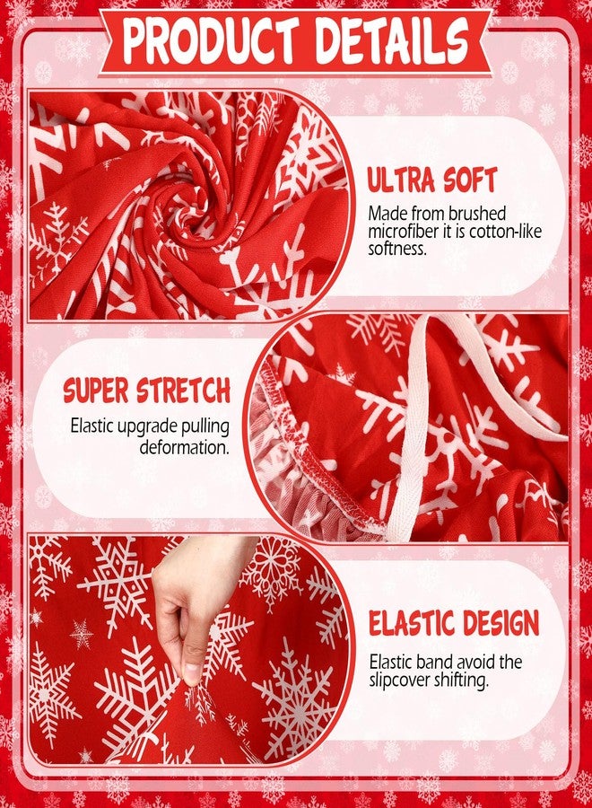 Mindsoft Christmas Sofa Cover for 3 Seaters Snowflakes Sofa Slipcover Stretch Couch Cover with Elastic Bottom for Home Living Room Christmas Decoration - Image 3