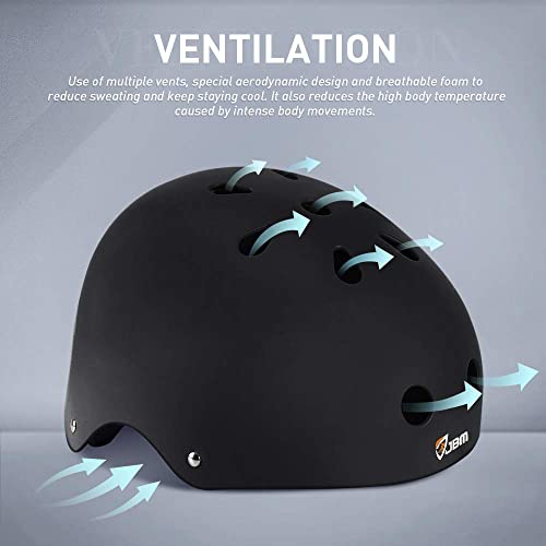 JBM Adult & Youth Skating Protective Gear Set, Skateboard Helmet, Knee Pads and Elbow Pads with Wrist Guards Set for Inline Roller Skating, Scootering, Skateboarding - Image 3