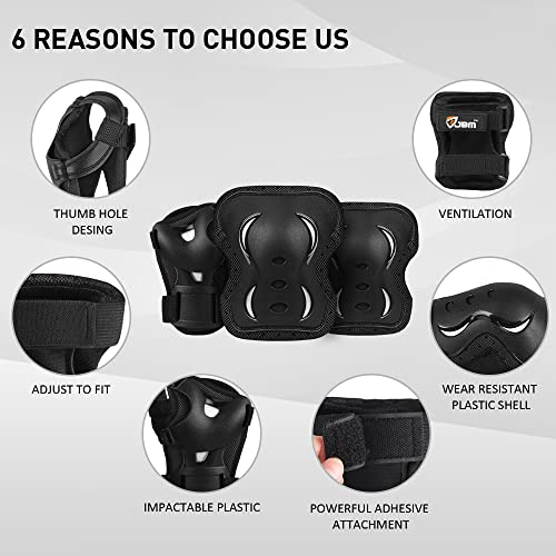 JBM Adult & Youth Skating Protective Gear Set, Skateboard Helmet, Knee Pads and Elbow Pads with Wrist Guards Set for Inline Roller Skating, Scootering, Skateboarding - Image 5