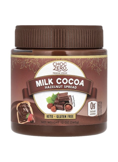 ChocZero, Milk Cocoa Hazelnut Spread, 12 oz (340 g)
