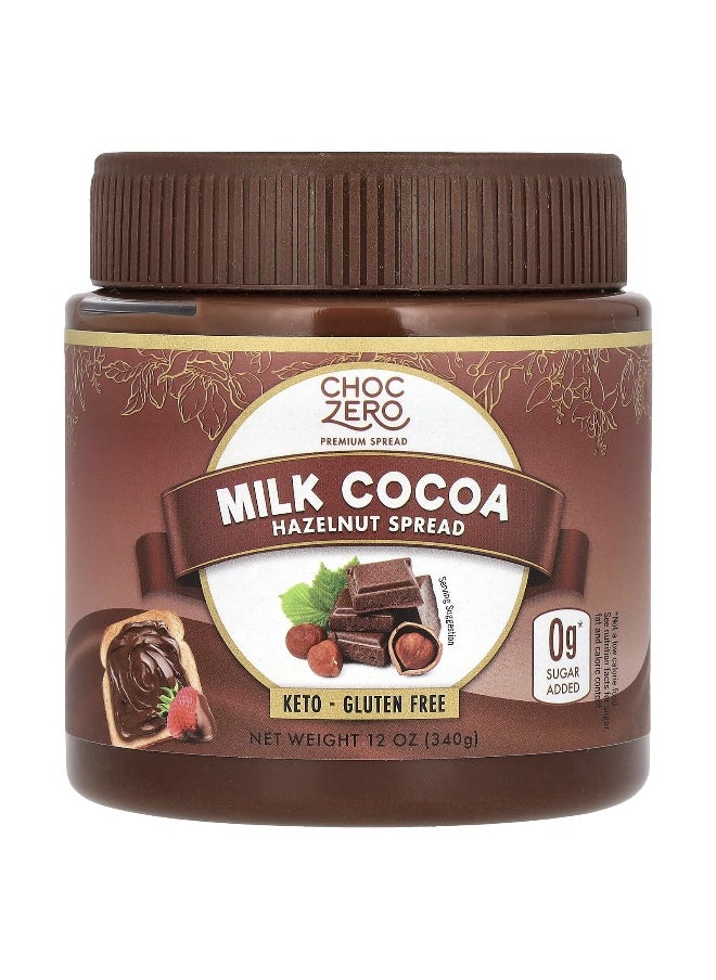 CHOCZERO - ChocZero, Milk Cocoa Hazelnut Spread, 12 oz (340 g) - Image 1