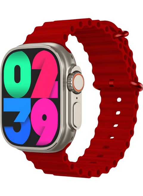 T10 ULTRA 2 Smart Watch BIG INFINITE DISPLAY Wireless Charging 49MM (Red)
