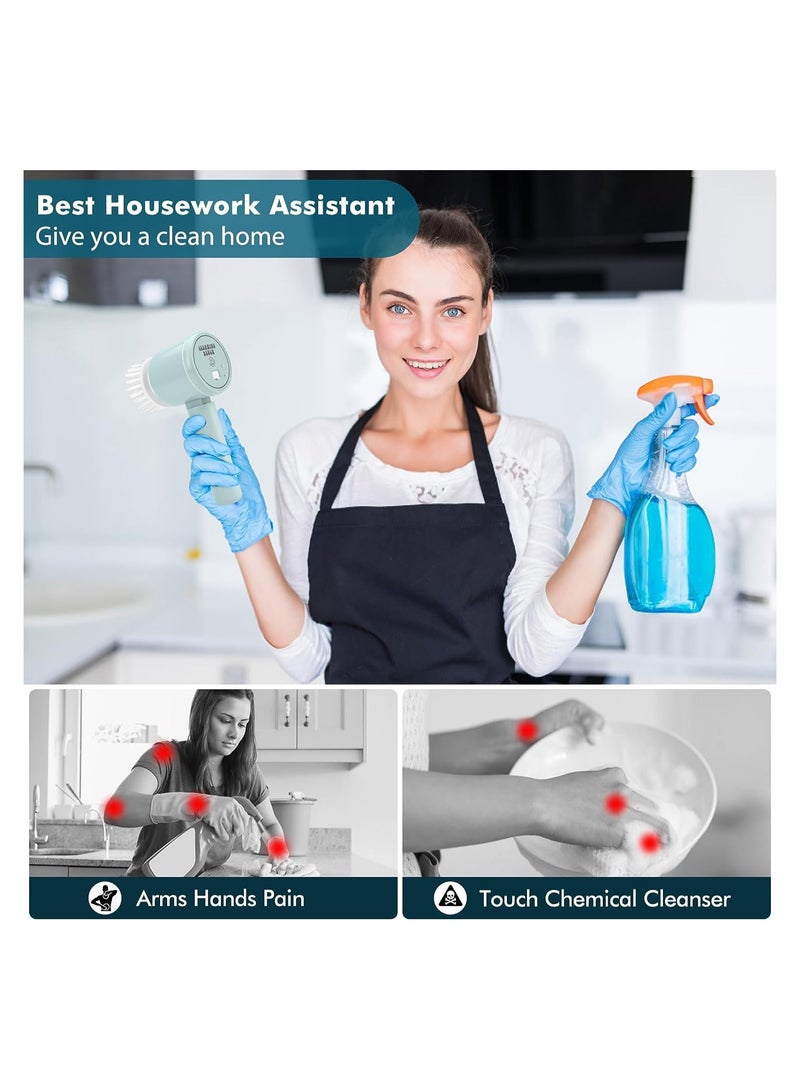 Foldable Handheld Electric Spin Scrubber with 2 Speed Settings and 3 Brush Heads for Powerful Cleaning in Kitchen, Bathroom, Shower, and Sink. Perfect for Effortless Cleaning! - Image 4