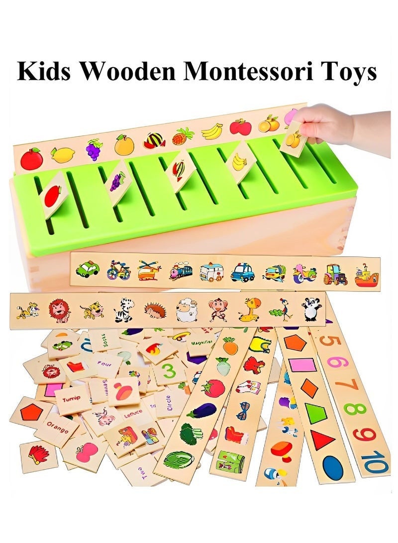 DURKU Wooden Montessori Toys for Kids Toddler Preschool Toys Color Shape Matching Sorting Box Preschool Learning Activities Sensory Bin Autism Puzzles Great Gift for 1-3 Boys Girls - Image 1