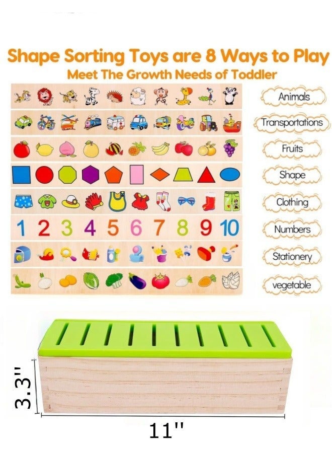 DURKU Wooden Montessori Toys for Kids Toddler Preschool Toys Color Shape Matching Sorting Box Preschool Learning Activities Sensory Bin Autism Puzzles Great Gift for 1-3 Boys Girls - Image 2
