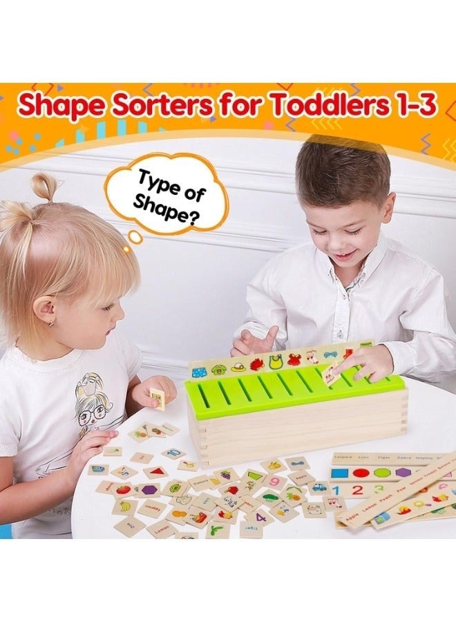 DURKU Wooden Montessori Toys for Kids Toddler Preschool Toys Color Shape Matching Sorting Box Preschool Learning Activities Sensory Bin Autism Puzzles Great Gift for 1-3 Boys Girls - Image 5
