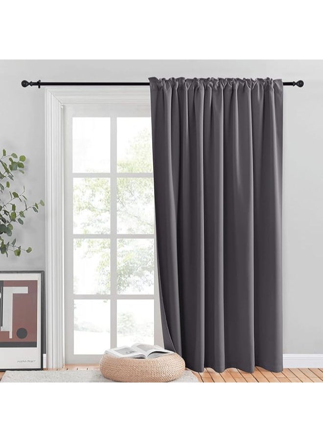 Intex Curtains House INtex curtains house Blackout Blinds - Sliding Door Insulated Wide Curtains -Thermal insulated fabric for room darkening and blind glass doors with two hanging options  - Image 1