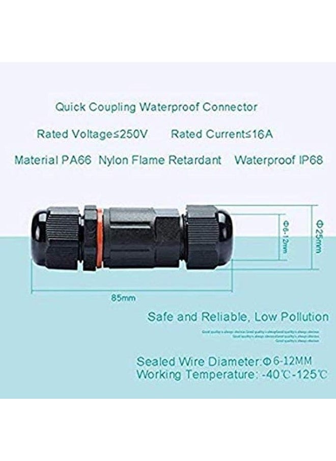 Royal Apex Royal Apex Outdoor Waterproof Wire Connector With Ip68 Rating, Garden Construction Plant Fire Retardant Wire Connector For Wire Diameter 6-12Mm (Max 3Cx4Mm) 3Pin 250V 16A (Pack Of 2)  - Image 3