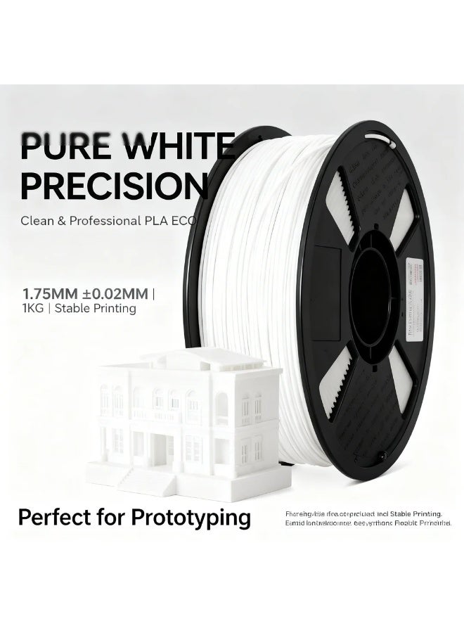 وبوت جي سي سي خيط طباعة ثلاثية الأبعاد PLA ECO مقاس 1.75 مم بلون أبيض وزن 1 كجم، خيط PLA سهل الطباعة لطابعات FDM، بثبات قطر جيد، تدفق منتظم، التصاق طبقات موثوق، تشوه منخفض، مناسب للمبتدئين، الطباعة اليومية، النماذج الأولية، والاستخدام التعليمي، ومتوافق مع معظم طابعات FDM ثلاثية الأبعاد - Image 1
