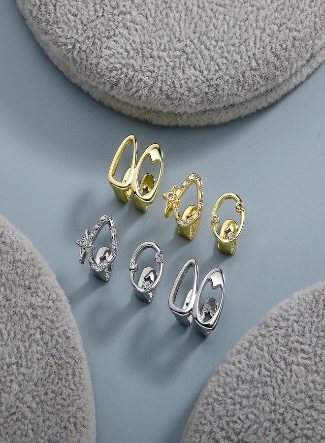 TOPGRILLZ 3PCS Gold Tooth Cap Grillz for Men and Women - Hollow Single Teeth Jewelry, 14K Golden Plated CZ Fake Teeth Gold Grills for Teeth Cosplay Costume Accessory (Golden-3PCS) - Image 3