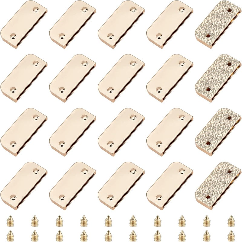 klarako 20 Sets Metal Belt Buckle End Tips, Webbing Zipper Tips Strap Ends with Screws Bag Strap Ends Clip Buckles for DIY Sewing Handbag Craft Making Student Belt Clip Repair Belt Ending, 1.26 Inch - Image 1