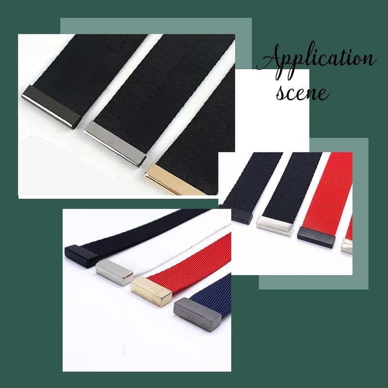 klarako 20 Sets Metal Belt Buckle End Tips, Webbing Zipper Tips Strap Ends with Screws Bag Strap Ends Clip Buckles for DIY Sewing Handbag Craft Making Student Belt Clip Repair Belt Ending, 1.26 Inch - Image 5