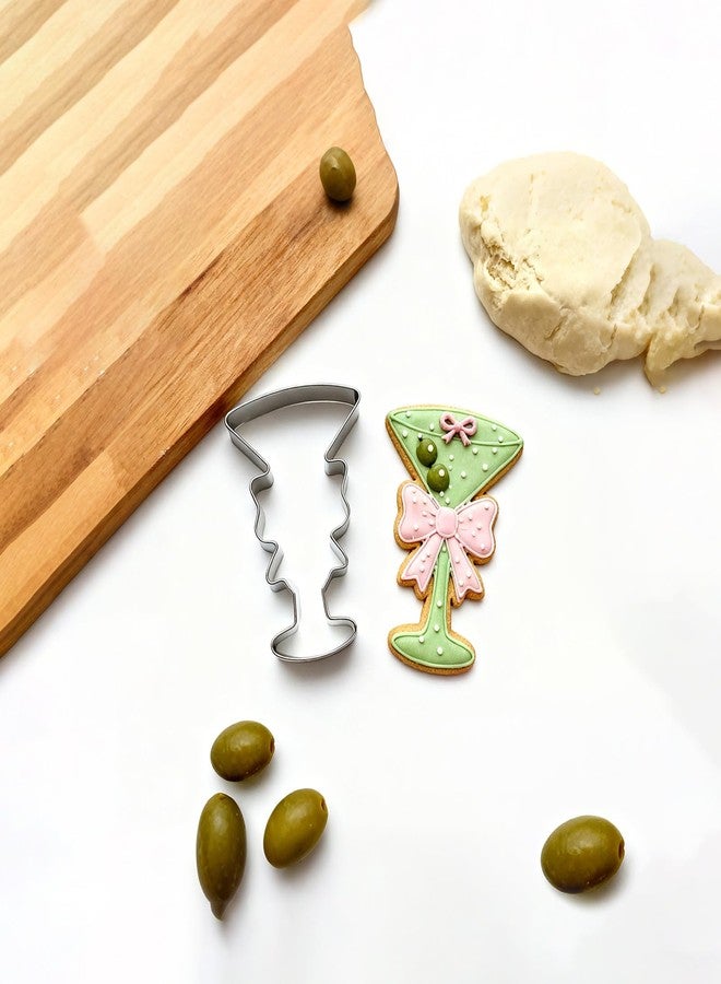 CORNER LACE Martini with Bow Cookie Cutter - Stainless Steel Cookie Biscuit Cutting Mold for Women Birthday Baby Bridal Shower Wedding Party Martini Glass DIY Craft Home Baking Supply - Image 2