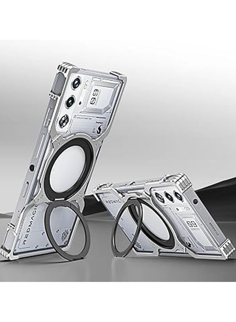 X Case Compatible with ZTE Nubia Red Magic 10 Pro/10 Pro Plus Frameless, with 360° Rotatable Magnetic Stand, Bezel Less Metal Slim Hard Shockproof Thin Case - Image 1