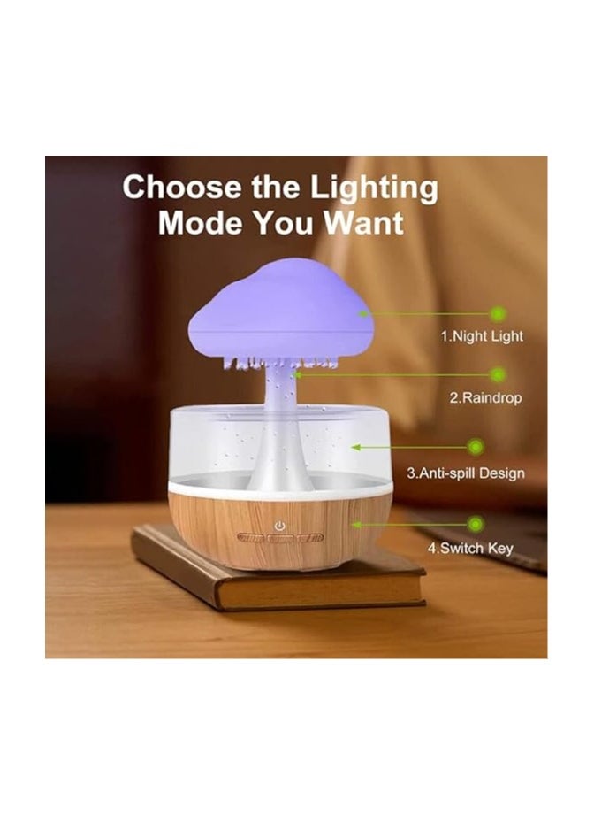 Generic Rain Cloud Humidifier, Cute Water Drip Cloud Diffuser, Rain Humidifier Diffuser Essential Oil Diffuser with 7 LED Light, Mushroom Humidifier for Home Office Room Bedside  - Image 3