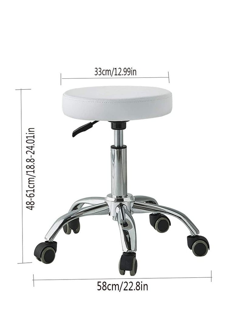 Generic Soform Round Swivel Chair with Wheels, High Chair for Bar, Cafe, Barber Shop, Mobile Shop  - Image 2