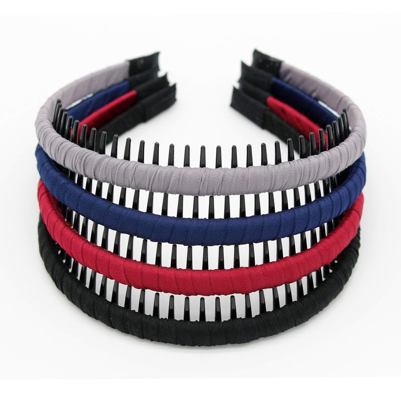 JOBAND Comfy headbands for women fashion short hair band teeth hair headband comb Hair Hoop Hairbands Nonslip Hair Accessories for WomensGirl Not easy to break4 color