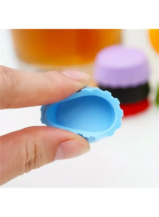 Reusable Silicone Bottle Lids 4 Pcs Random Color Leak Proof Beer Soda Sealers Wine Preservers Food Safe Kitchen Use Beverages Seasoning Bottles - Image 5
