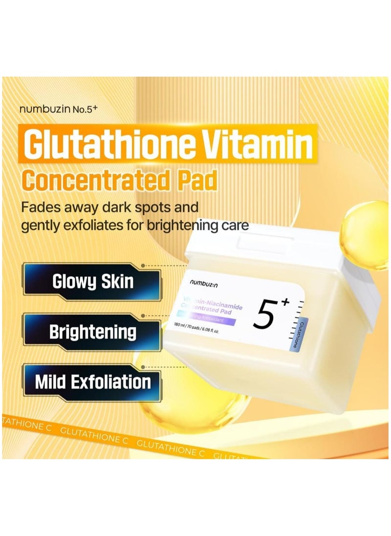 Numbuzin No.5 Vitamin-niacinamide Concentrated Pad 180ml (70 Pads) - pzsku/Z21A012DB4784FAA4EC86Z/45/_/1740478732/371b171c-ec1a-4ea5-a083-46d0edcabd55