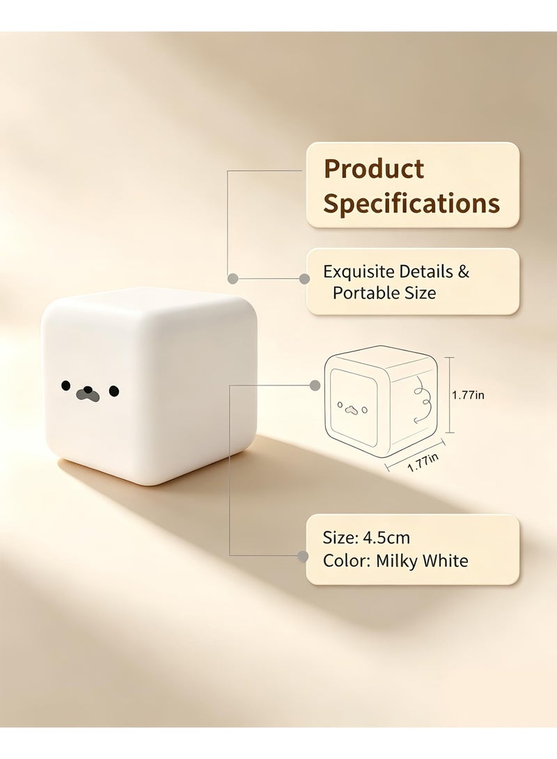 Soft Tofu Cube Seal Squishy Fidget Toy, White Slow Rising Stress Relief Squeeze Toy for Kids & Adults - Image 3