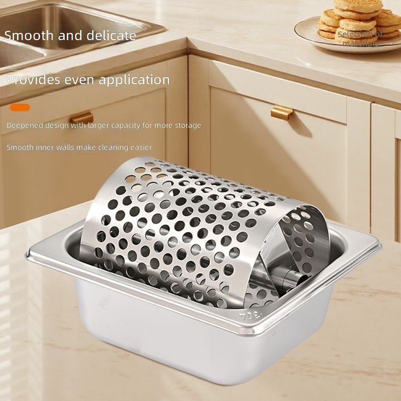 Stainless Steel Butter Roller for Burgers - Large Capacity with Base, Kitchen  Tool - Image 4