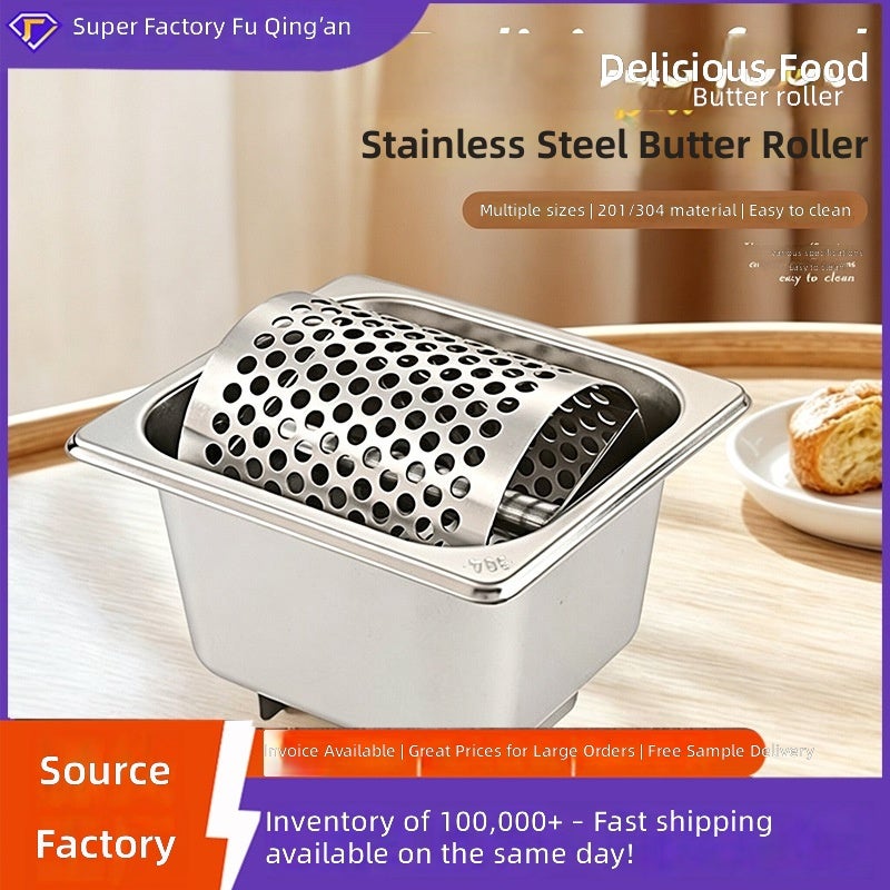 Stainless Steel Butter Roller for Burgers - Large Capacity with Base, Kitchen  Tool - Image 2