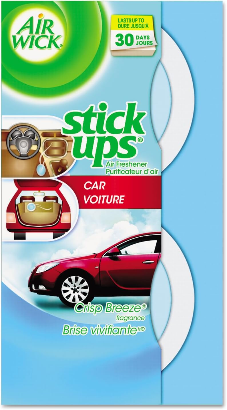 Air Wick Stick Ups Car Air Freshener, Crisp Breeze, 2ct (Packaging May Vary) - Image 1