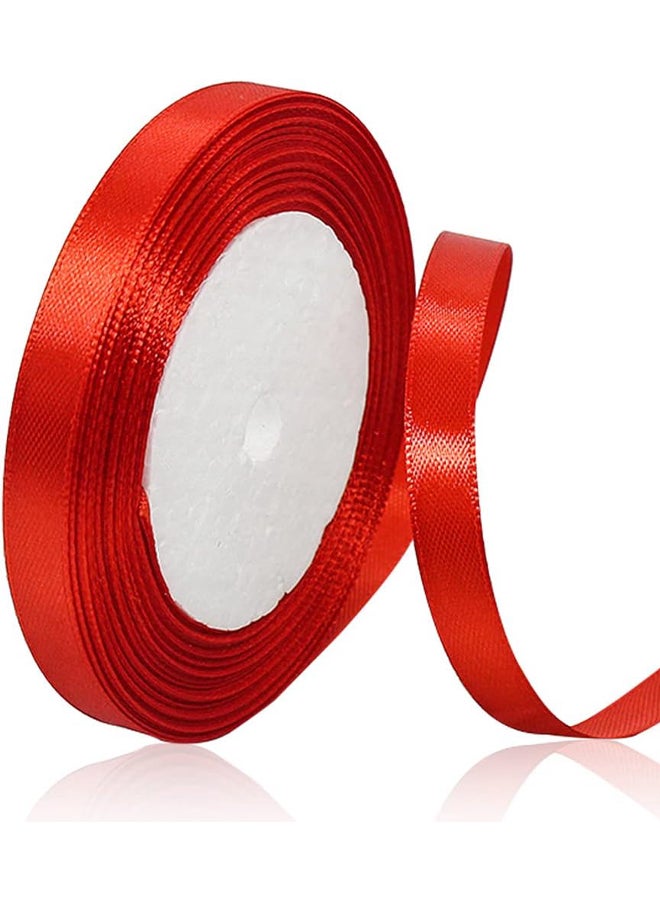 Share the love 12mm Satin Ribbon - 25 Yards Length - Red - Smooth & Shiny Crafting Ribbon for Gift Wrapping, Decorations, DIY & Sewing
