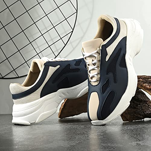 Cruiser Chunky Sneaker for Men | Bold & Trendy Design | Lightweight & Comfortable with Cushioned Insole | Perfect for Streetwear & Casual Outfits_Navy_9 UK - Image 2