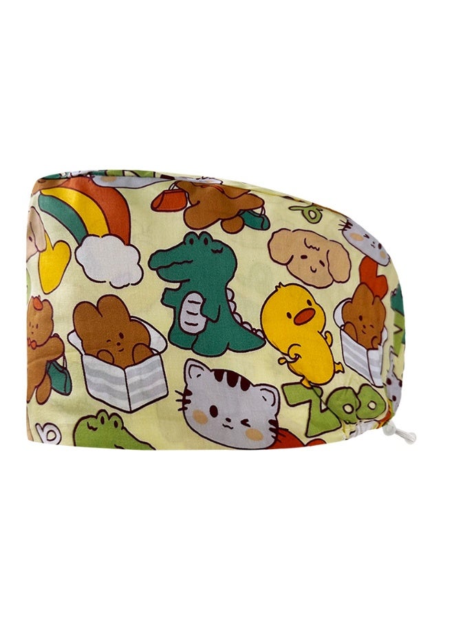 NIBEMINENT Personalized Colorful Print Cotton Hat Medical Scrubs Caps Buckle Beauty Salon Hat Lab Pet Shop HeadCover Nurse Cap Surgical Cap