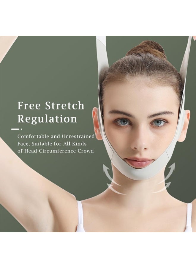 جهاز تصغير الذقن المزدوج، حزام شد الوجه على شكل حرف V، أداة نحت حزام شد الذقن لشد الوجه، حزام شد الوجه القابل لإعادة الاستخدام، حزام شد الوجه وشد الذقن، مزيل الذقن لأعلى، تركيبة حصرية لتحسين الفعالية، مُشكِّل خط الفك المضاد للترهل (رمادي) - Image 4