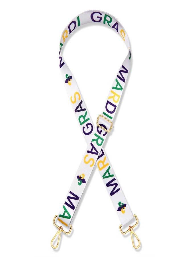 سيالكسهيني قناع بديل لحزام حقيبة ماردي غرا من CEALXHENY، حزام حقيبة بنقشة زهرة الزنبق، حزام حقيبة كروس بودي باللون الأرجواني والأخضر والذهبي، إكسسوارات كرنفال ماردي غرا، هدايا حفلات العرض (النمط B) - Image 1