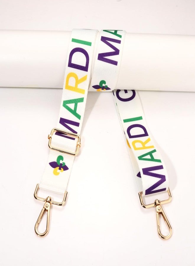 سيالكسهيني قناع بديل لحزام حقيبة ماردي غرا من CEALXHENY، حزام حقيبة بنقشة زهرة الزنبق، حزام حقيبة كروس بودي باللون الأرجواني والأخضر والذهبي، إكسسوارات كرنفال ماردي غرا، هدايا حفلات العرض (النمط B) - Image 2