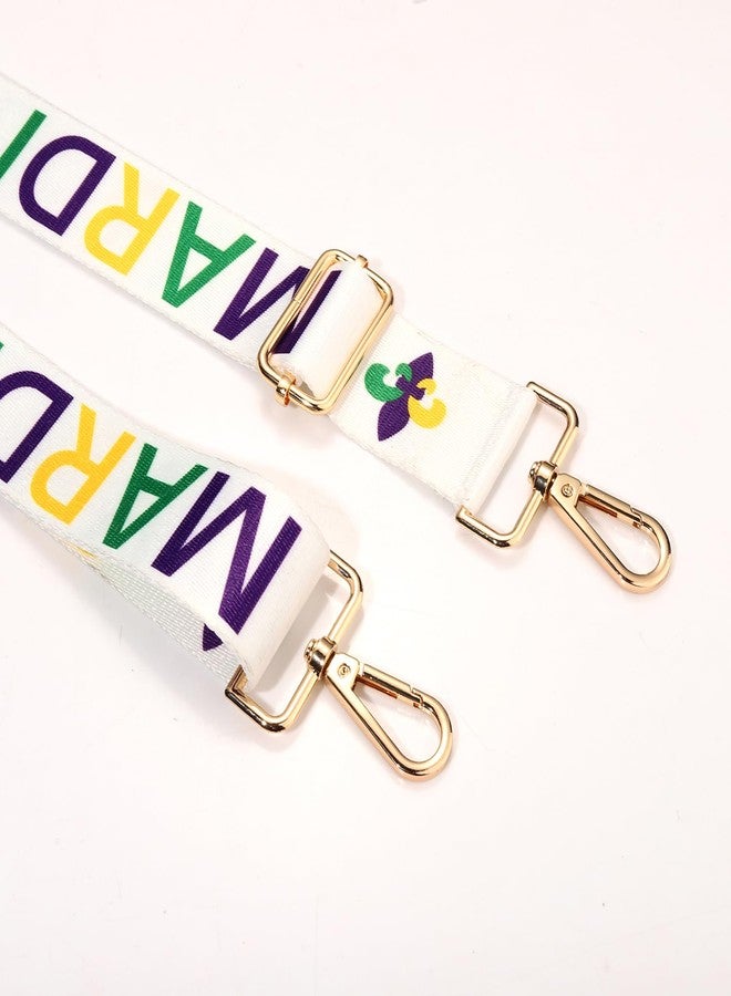 سيالكسهيني قناع بديل لحزام حقيبة ماردي غرا من CEALXHENY، حزام حقيبة بنقشة زهرة الزنبق، حزام حقيبة كروس بودي باللون الأرجواني والأخضر والذهبي، إكسسوارات كرنفال ماردي غرا، هدايا حفلات العرض (النمط B) - Image 5