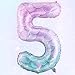 MiniInflat 40 Inch Giant Mermaid Number 5 Birthday Balloons Mermaid Birthday Party Decoration Sea Theme Large Dream Number Balloons for Girls Party Baby Shower Rainbow Decorations - Image 2