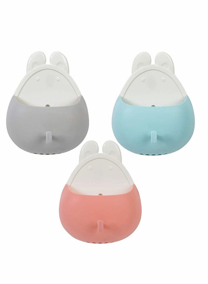 Y&D New Rabbit Style Wall Hanging Storage Box Bathroom Toothpaste Toothbrush Storage Rack Non-perforated Strong Draining Storage Box - Image 1