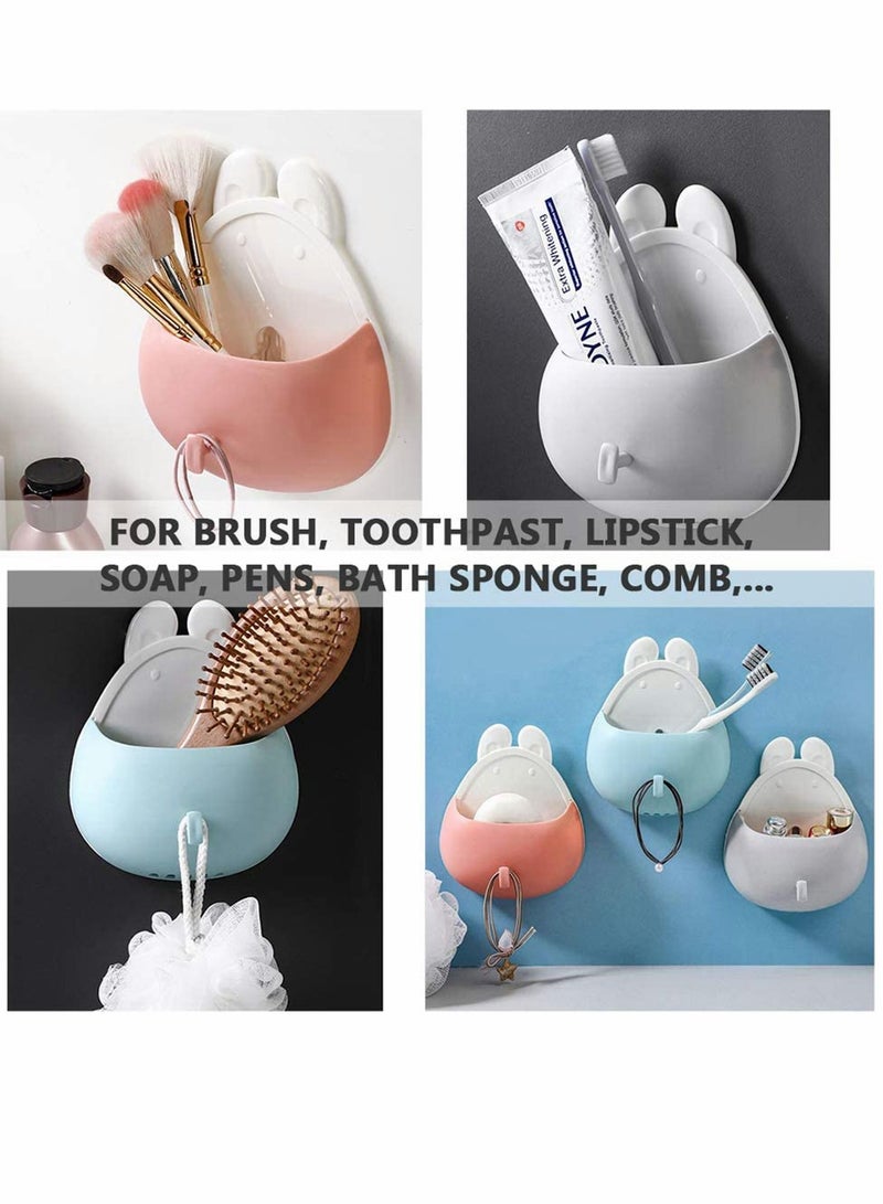 Y&D New Rabbit Style Wall Hanging Storage Box Bathroom Toothpaste Toothbrush Storage Rack Non-perforated Strong Draining Storage Box - Image 3