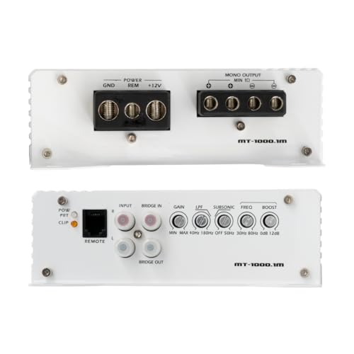 Stinger Audio MT-1000.1M 1000 Watt RMS 1-Channel Monoblock Marine Audio Subwoofer Amplifier, Class D, Water-Resistant, Mosfet, Remote Control Bass Knob, Subsonic Filter, Low-Pass Filter, Bass Boost Q - Image 3