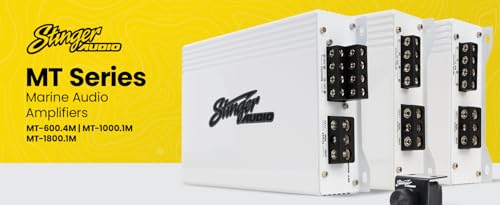 Stinger Audio MT-1000.1M 1000 Watt RMS 1-Channel Monoblock Marine Audio Subwoofer Amplifier, Class D, Water-Resistant, Mosfet, Remote Control Bass Knob, Subsonic Filter, Low-Pass Filter, Bass Boost Q - Image 5