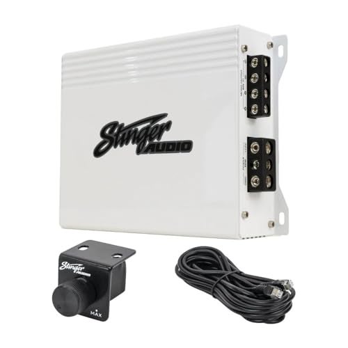 Stinger Audio MT-1000.1M 1000 Watt RMS 1-Channel Monoblock Marine Audio Subwoofer Amplifier, Class D, Water-Resistant, Mosfet, Remote Control Bass Knob, Subsonic Filter, Low-Pass Filter, Bass Boost Q - Image 1